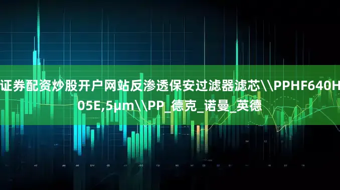 证券配资炒股开户网站反渗透保安过滤器滤芯\PPHF640H05E,5μm\PP_德克_诺曼_英德